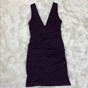 Purple Plunge Neck Mjni Dress